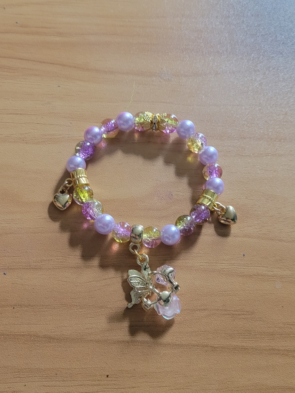 💐NEW💐 Gold Butterfly Charm Bracelet - Pink & Yellow